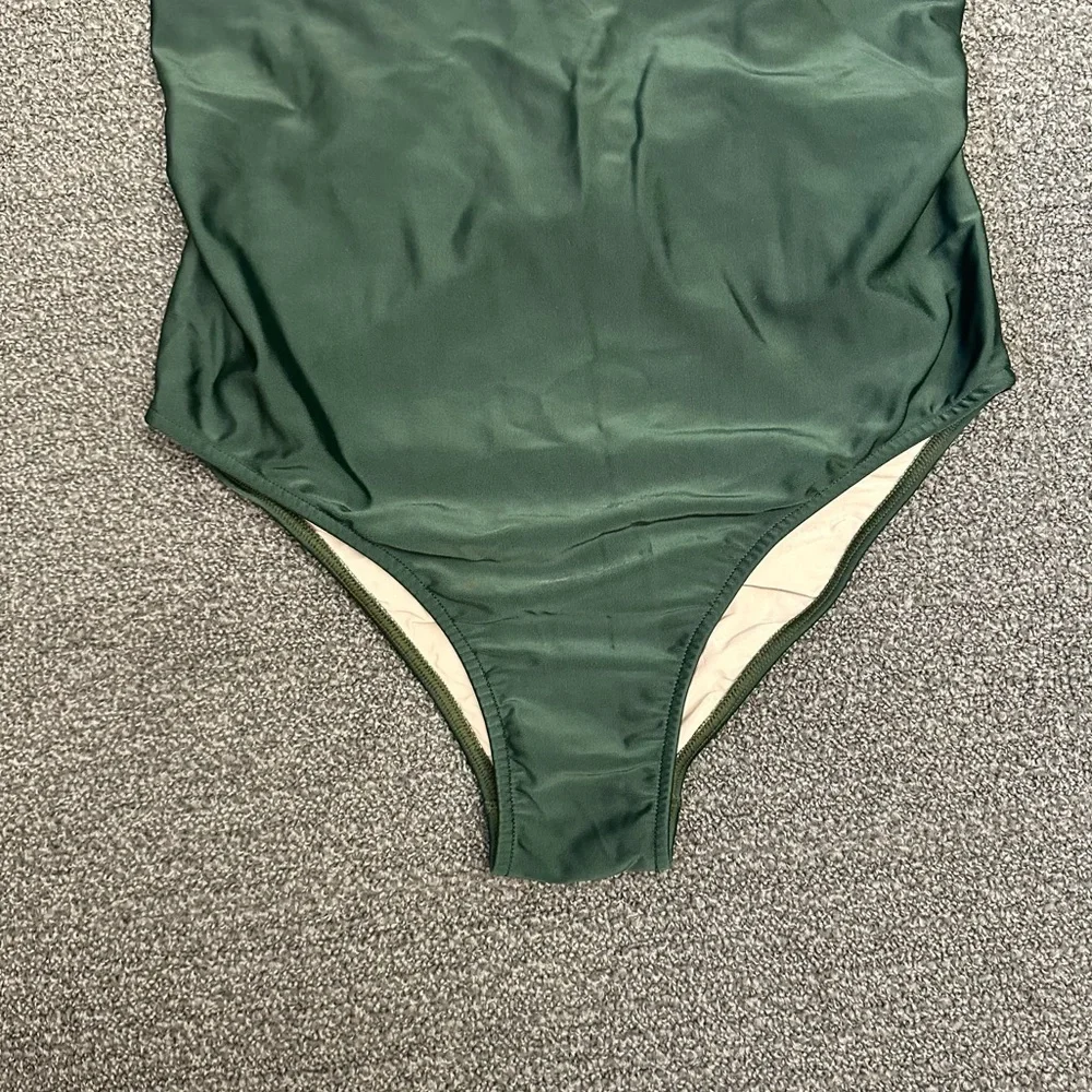 Adriana Degreas Low-Back Cutout Swimsuit in Dark Green - Picture 3 of 12